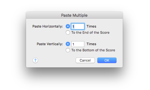 Paste Multiple in Finale