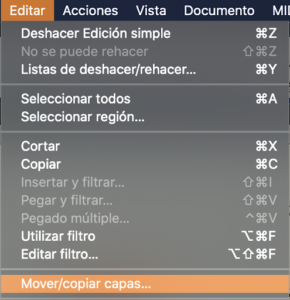 mover copiar capas del menu de editar